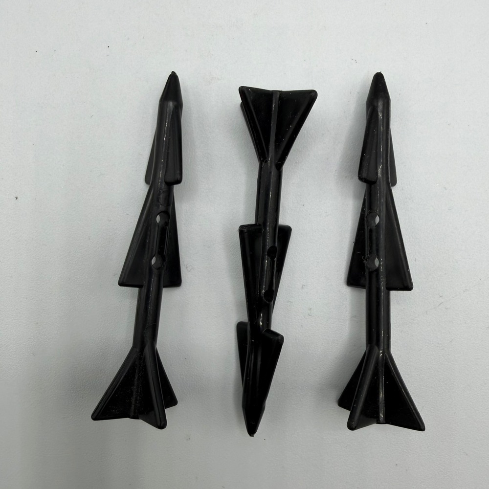 Vintage GI Joe 1984 Cobra Rattler Small Black Missile x 3 Vehicle Parts Hasbro